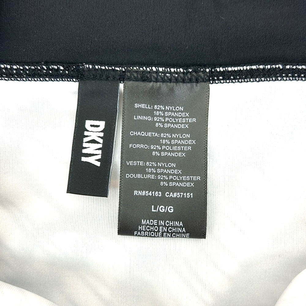 DKNY Womens L Black White High Waist Bikini Bottom Swim NWT - Picture 4 of 6